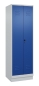 Preview: Putzschrank, 600 mm breit, mit Sockel Modell Clark lichtgrau/enzianblau
