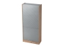 Preview: Rolladenschrank, 90 x 40 x 200,4 cm (B x T x H), nussbaum/silber