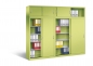 Preview: Büro Schiebentürenschränke aus Metall RON 2000 (500 mm tief) mit Aufsatzschränken grün/grün