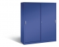 Preview: Büro Schiebentürenschrank aus Metall 1950 x 500 x 1600 mm (H x T x B) RON 2000 blau/blau