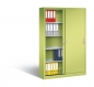 Preview: Metall Büroschrank mit Schiebetüren grün/grün