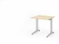 Preview: Schreibtisch Typ BC mit 80 x 80 cm Plattengröße, ahorn