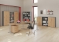 Preview: Büromöbel und Schreibtisch Typ BC, mit Verkettungsplatte, Dekor asteiche/graphit