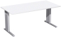 Preview: Schreibtisch weiß 1600 mm (L) mit C-Fuß - FX Büromöbel