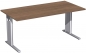 Preview: Schreibtisch nussbaum 1600 mm (L) mit C-Fuß - FX Büromöbel