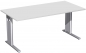 Preview: Schreibtisch lichtgrau 1600 mm (L) mit C-Fuß - FX Büromöbel