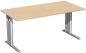 Preview: Schreibtisch buche 1600 mm (L) mit C-Fuß - FX Büromöbel