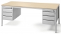 Preview: Solider Büro-Schreibtisch inkl. zwei Hängecontainer mit 3 Schüben 200 x 80 cm ahorn