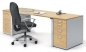 Preview: Schreibtisch Worker 180 x 80 cm mit Rollcontainer