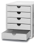 Preview: Schubladenbox geschlossen für Büroschränke und Büroregale in grau