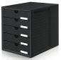 Preview: Schubladenbox geschlossen für Büroschränke und Büroregale in schwarz
