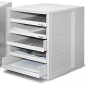 Preview: Schubladenbox offen für Büroschränke und Büroregale in grau