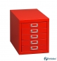 Preview: Büro-Schubladenschrank (rot) mit 5 Schubladen