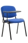 Preview: Seminarstühle K2 Stoff blau, mit Schreibplatte