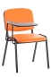 Preview: K2 Besucherstühle in orangefarbenen Bezugsstoff, mit Schreibablage