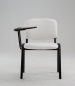 Preview: Konferenzstühle mit Schreibablage, in weißem Kunstleder