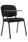 Preview: Seminarstühle K2  mit Schreibplatte, Stoffbezug schwarz