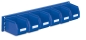 Preview: Sichtlagerkasten-Wandschiene (blau) mit 6 Sichtlagerkästen Typ 8