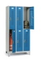 Preview: Doppelstockspind mit 2 x 3 Türen Modell Fresh - Lichtgrau RAL 7035 / Lichtblau RAL 5012