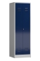Preview: Spindschrank Typ LL2 590 mm breit mit 4 Fachböden lichtgrau/enzianblau