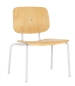 Preview: Stuhl für Schwergewichtige bis 250 kg mit Holzsitz und weißem Gestell (Front)