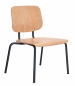 Preview: Stuhl für Schwergewichtige bis 250 kg mit Holzsitz und schwarzem Gestell (Front)