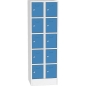 Preview: Fächerschrank mit zehn Abteilen, Fachbreite: 250, Türfarbe Lichtblau RAL 5012