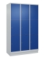Preview: Wertfachschrank mit 9 400 mm breiten Fächern, lichtgrau/enzianblau, geschlossen