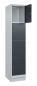 Preview: Metall-Fächerschrank mit 4 x 400 mm breiten Fächern, lichtgrau/anthrazitgrau