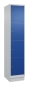 Preview: Wertfachschrank mit 4 x 400 mm breiten Fächern, lichtgrau/enzianblau