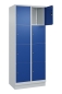 Preview: Fächerspind mit 8 x 400 mm breiten Fächern, lichtgrau/enzianblau