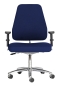 Mobile Preview: Blauer Bürostuhl mit Armlehnen u. Rollen bis 220 kg belastbar Typ BS04