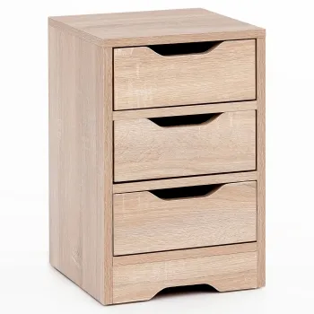 Nachtkonsole Sonoma 31x49x31 cm mit 3 Schubladen