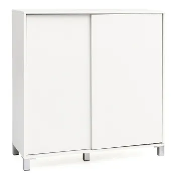Schuhschrank Weiß Holz 100x108x37,5 cm für 20 Paar
