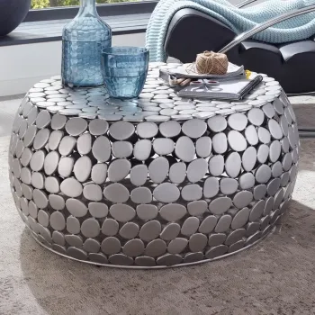 Moderner Couchtisch aus Aluminium in Silber