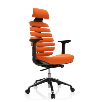 Design Bürostühle orangefarben mit Kopfstütze bis 120 kg