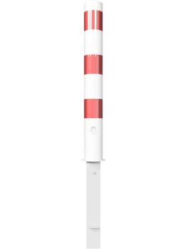 Absperrpfosten Ø 108 mm, herausnehmbar, Typ PP23, weiß/rot