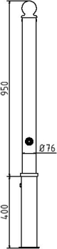 Herausnehmbarer Absperrpfosten inkl. Bodenhülse, Skizze