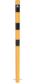 Absperrpfosten Ø 60 mm zum Einbetonieren, Typ PP8, gelb/schwarz, ohne Ösen