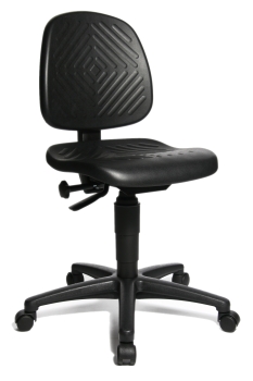 Arbeitsstuhl mit Sitz u. Rückenlehne aus Kunststoff bei fintabo®