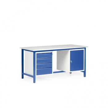Werkstatttisch / Arbeitstisch mit Schrankfach und Schubladen