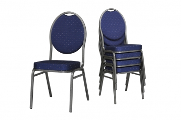 Bankettstühle Favorit blau (solo u. gestapelt)