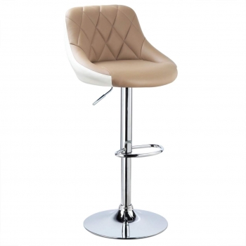 Barhocker - Medina Design Barstühle mit Kunstlederbezug khaki (+weiß)
