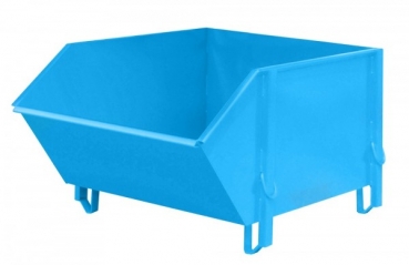 Baustoffbehälter aus glattem Stahlblech RAL 5012