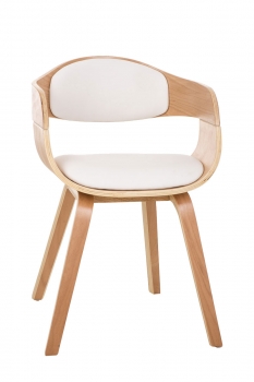 Holzstühle mit Polster in der Farbe weiß (Besucherstühle)
