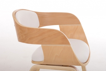 Besucherstühle bzw. Holzstühle mit Polster in der Farbe weiß