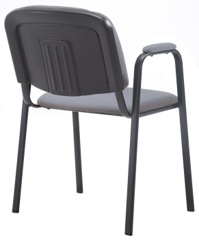 Besucherstühle mit Kunststoffabdeckung - Typ K2 Stoff grau, Gestell schwarz