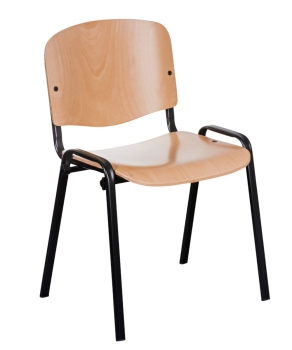 Besucherstühle ISO Holz - Gestell schwarz pulverbeschichtet