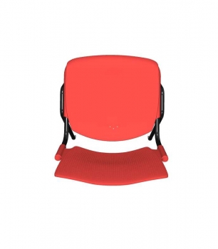Besucherstühle John - Sitz u. Rückenlehnen aus Kunststoff, Kunststoff rot, Gesell schwarz (Draufsicht)