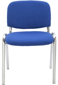 Konferenzstühle in blauem Stoffbezug - Typ K2C, stapelbar bis zu 4 Stück